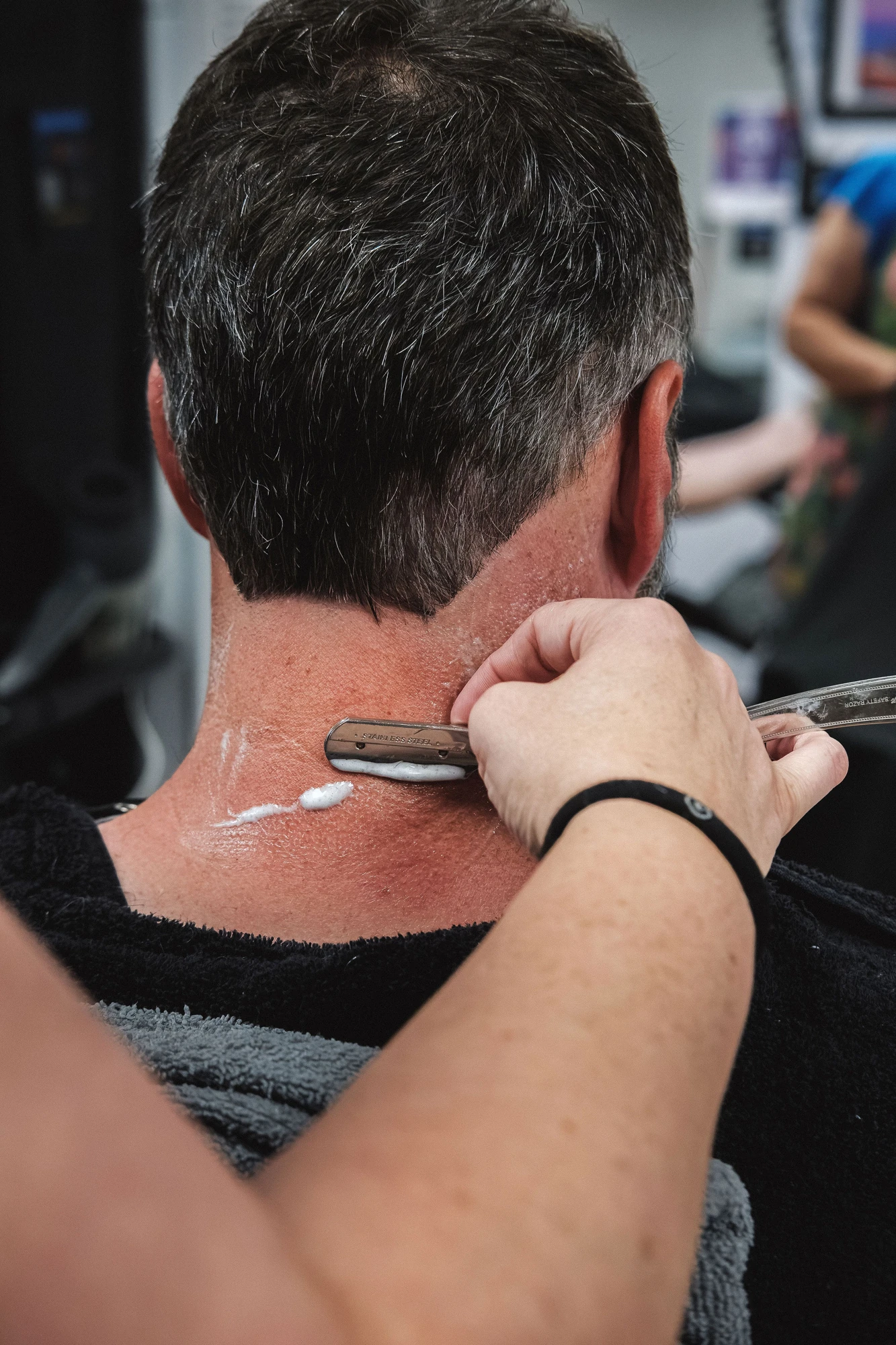 A clean razor finish at Tactical Grooming